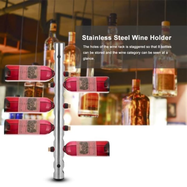 PERFEKT Väggmonterad vinhylla i rostfritt stål Vinflaska Förvaringshylla Väggmonterad för kök