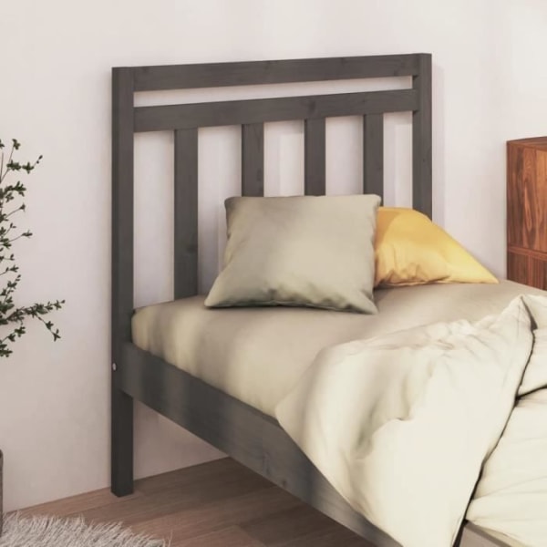 Grå sänggavel - FDIT - 96x4x100 cm - Massivt trä - Modernt - Design