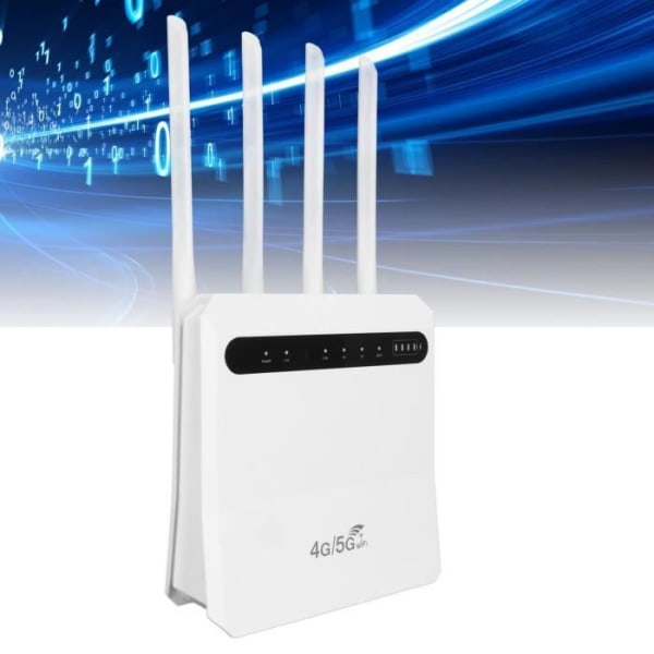 HURRISE 4G LTE-router HURRISE Mobil WiFi-router 4G WiFi-router 600Mbps IT SIM-kortplatspaket EU-kontakt