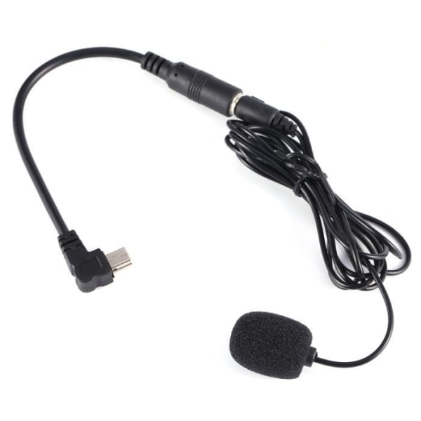 HURRISE minimikrofon 3 svart 3,5 mm extern mikrofonklämma på mikrofon + adapterkabel för GoPro Hero4 3/3+