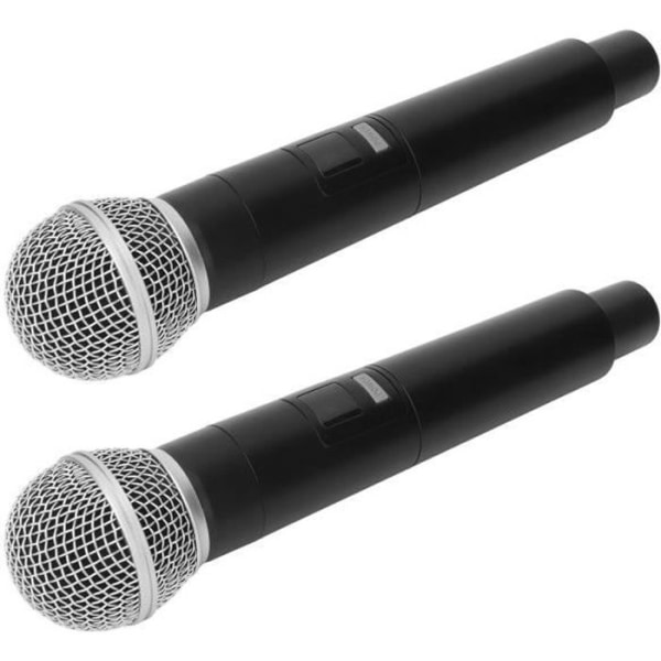 LIU-7549509249549-Trådlös metallmikrofonset Professionellt trådlöst mikrofonsystem 1 för 2 dynamiska mikrofoner