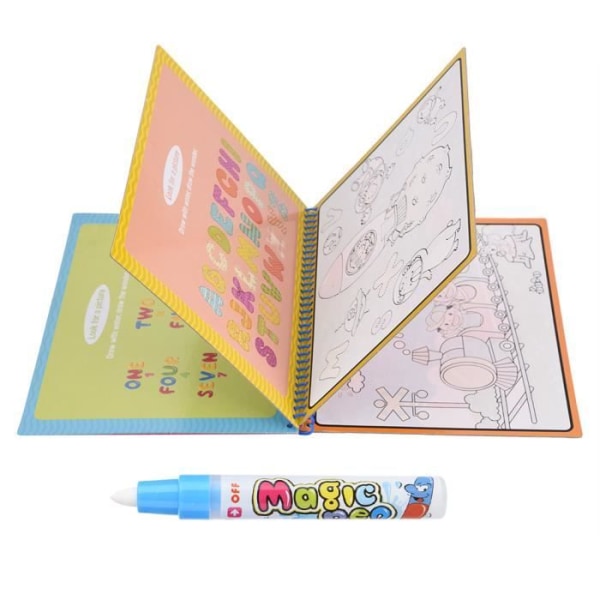 HURRISE Magisk vattenteckningsbok Bärbar magisk vattenmålarbok med penna Barn som ritar målarleksak