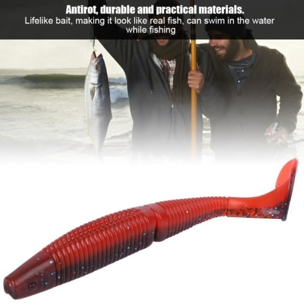 HURRISE artificiellt fiskebete AR36 3 ST Artificiellt mjukmaskbete T-tail lockar 140 mm 17 g fiskeredskap (röd