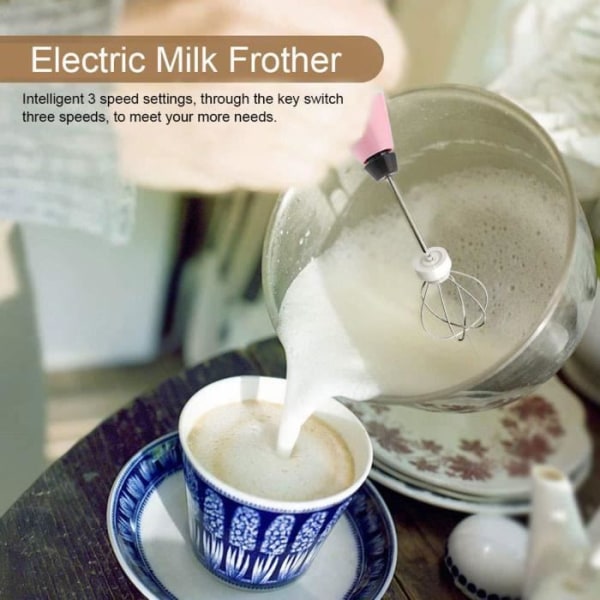 HURRISE Elektrisk mjölkskakare Uppladdningsbar mjölkskummare Elektrisk kaffeblandare Handhållen äggvisp Köksredskap