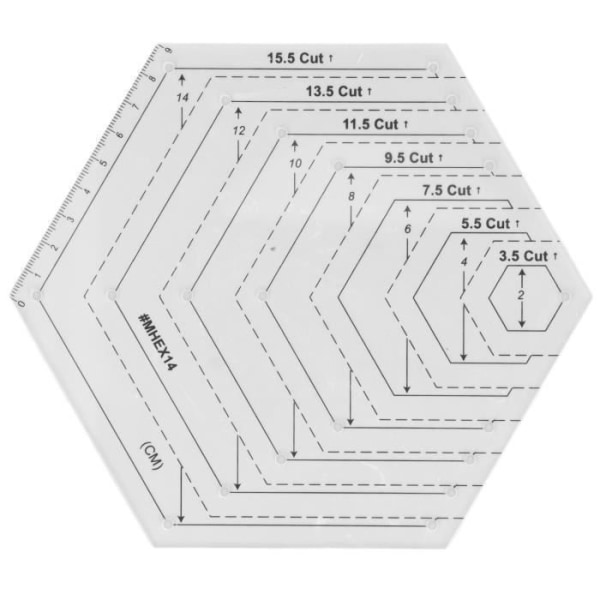 HURRISE hexagonmall HURRISE hexagon quiltmall Hexagon linjalmall, transparenta tallrikar, sybehörssats