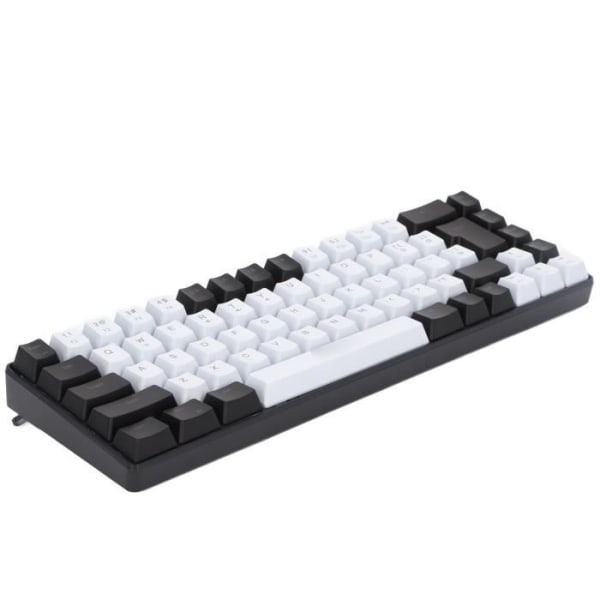 HURRISE Trådbundet tangentbord Membran speltangentbord, 68 tangenter, RGB-bakgrundsbelysning, svartvitt tangentbord Datorgränssnitt