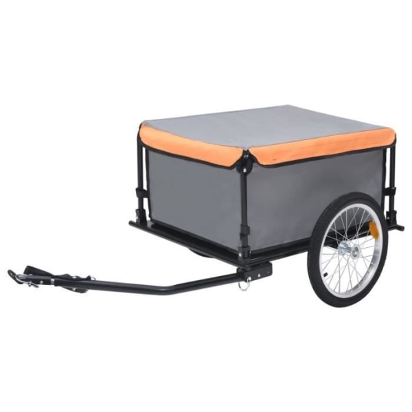 Cykelvagn - FDIT - Grå och orange - 65 kg - Stål och 100% polyesterväv