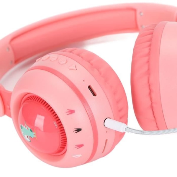 Bluetooth-hörlurar för barn - HURRISE - KE-21 - RGB-lampor - 15h batteritid - Lila Rosa Lila Rosa