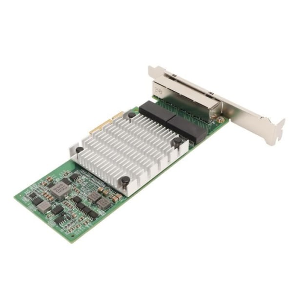 HURRISE 4-portars Gigabit nätverkskort PCIEx4 4-portars Gigabit Wifi-kort för Intel I350 Chip Guldstift Stor kylfläns