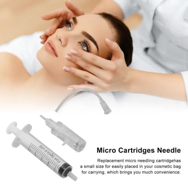 HURRISE Micro Needle Cartridge 3D Micro Needle Cartridge Ersättningskassetter för engångsbruk Nål med slang