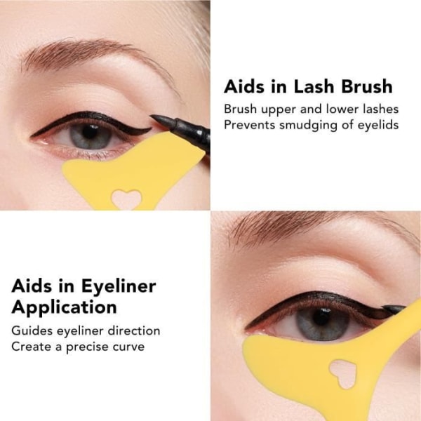 HURRISE Mascara Aid Tool Eyeliner Aid Återanvändbart silikon ögonsminkverktyg med krämapplikator för