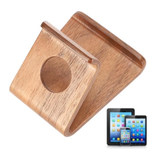 HURRISE Tabletthållare Trä Bordsbord Sängbordsdator Mobiltelefonhållare för iPads (brun