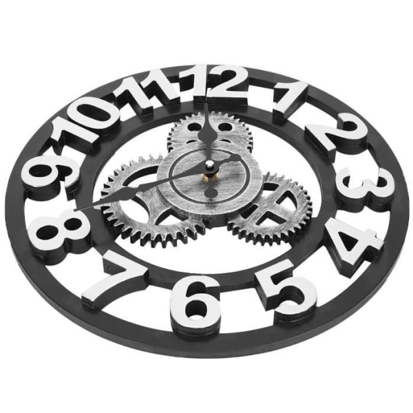 Duokon Gear Clock Gear Väggklocka Industriell inredning Retro Vintage Modell Inomhus Sovrum Hemtillbehör