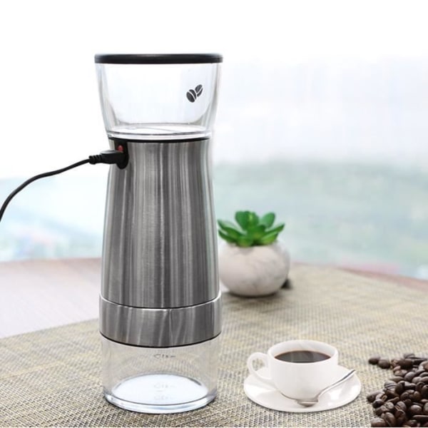 BEL-7643670079780-Kryddkvarn Bärbar elektrisk kvarn Kaffebryggare i rostfritt stål Kaffekvarn Kaffekvarn för