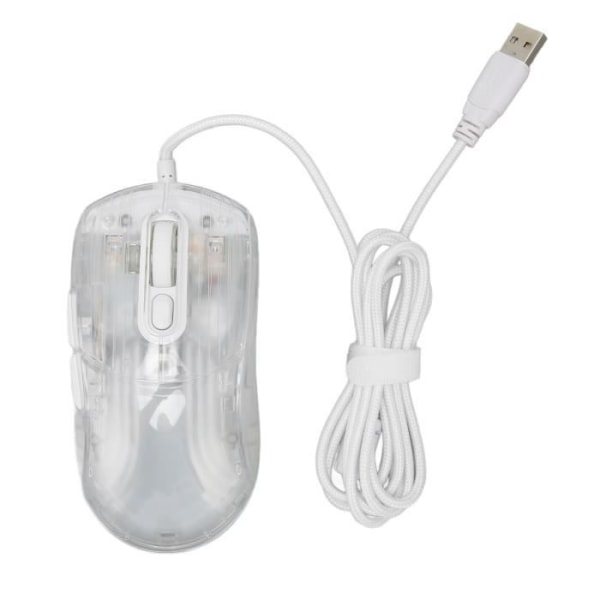 HURRISE Transparent trådbunden mus trådbunden transparent mus 12800DPI 7 tangenter Makroprogrammering 13 RGB Lights Gaming Mouse