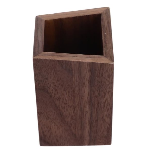HURRISE Sminkborsthållare Pennhållare i trä Geometrisk design Bärbar pennhållare i trä med stor kapacitet