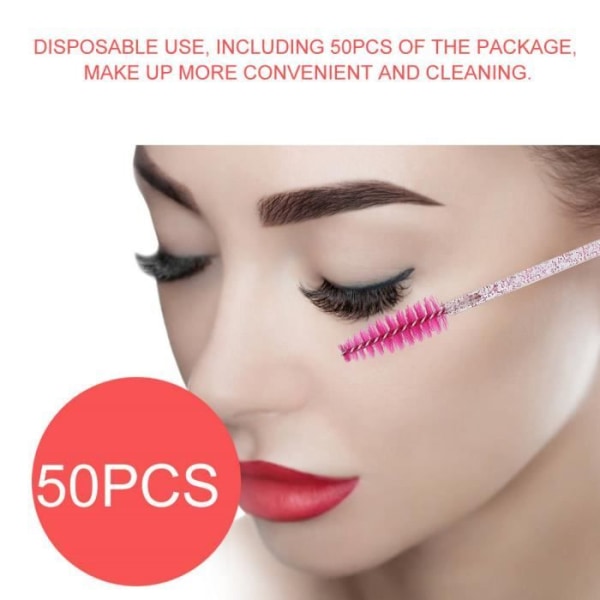 HURRISE Makeup Tool 50 st Nylon Makeup Brush Mascara Wands Portabel engångsborste för ögonbryn