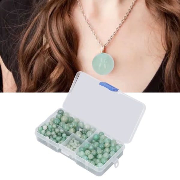 BEL-7293629166827-Naturliga jade smycken 340st 4-10mm Gröna Jade Beads Aventurine Jade Natural Loose Beads DIY