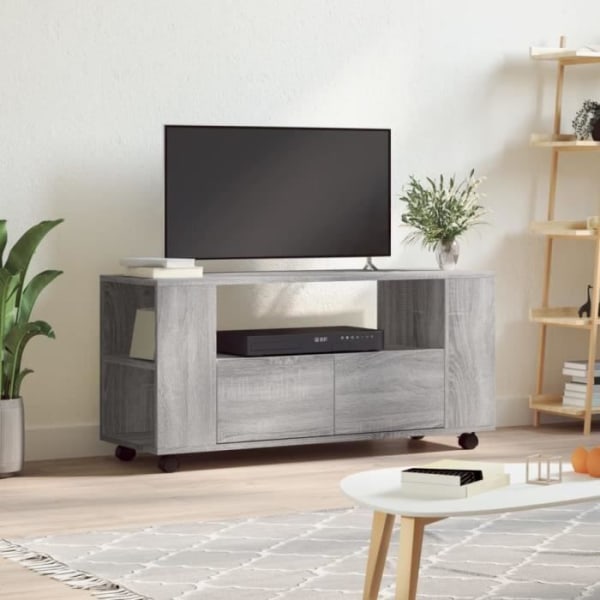 BEL-7423054504745-Sonoma grå TV-skåp 102x34,5x43 cm konstruerat trä
