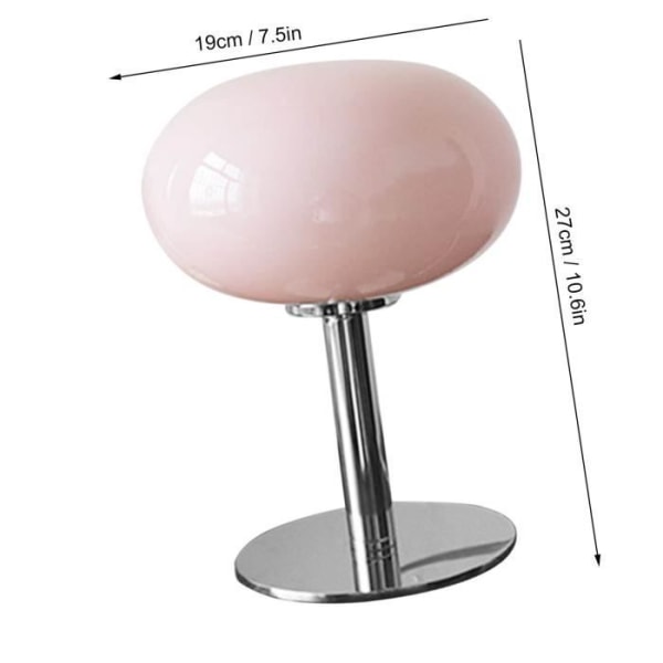 HURRISE skrivbordslampa Sängbordslampa med järnfot, söt form, enkel, deco, rosa strömbrytarknapp