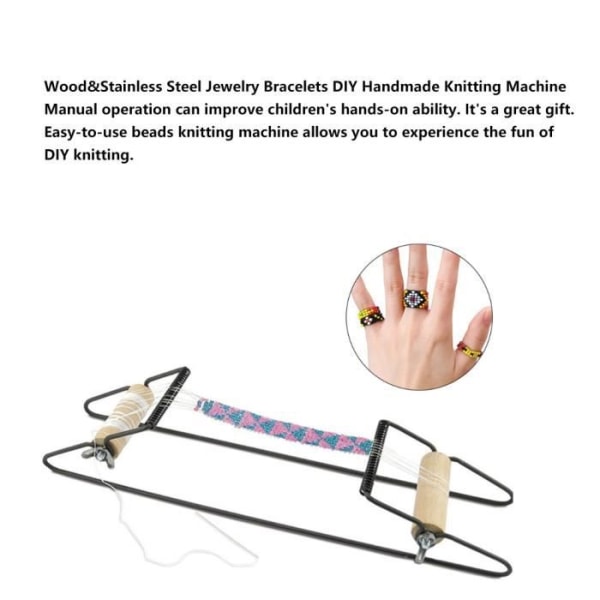 HURRISE Pärlvävmaskin Handstickningsmaskin Trä Rostfritt stål DIY Smycken Pärlor Armband