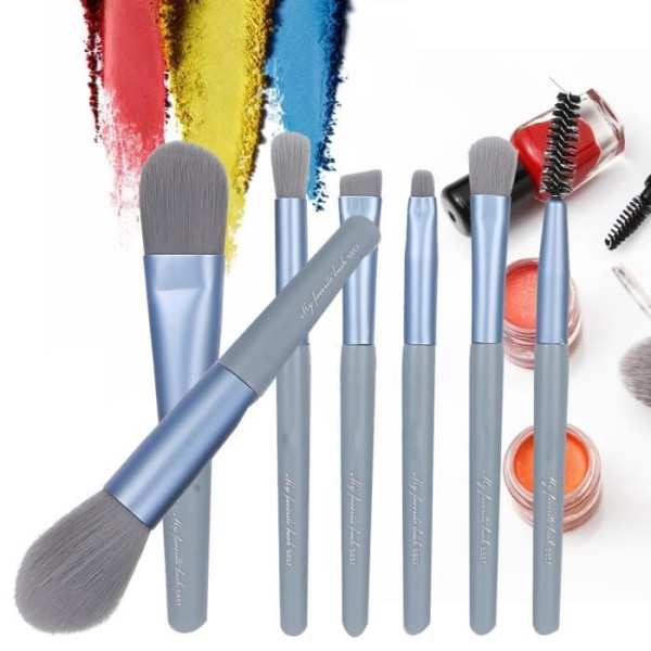CEN 7st professionell ögonskuggsborste Portable Lip Cosmetic Brush Makeup Tools (blå)
