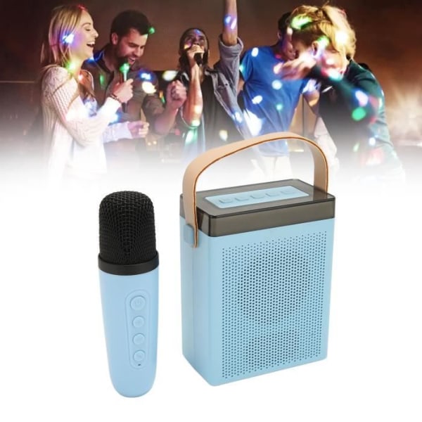 HURRISE Bluetooth Karaoke-högtalare med trådlös mikrofon, KTV-ljudeffekter, laddningsbar högtalare med RGB-ljus