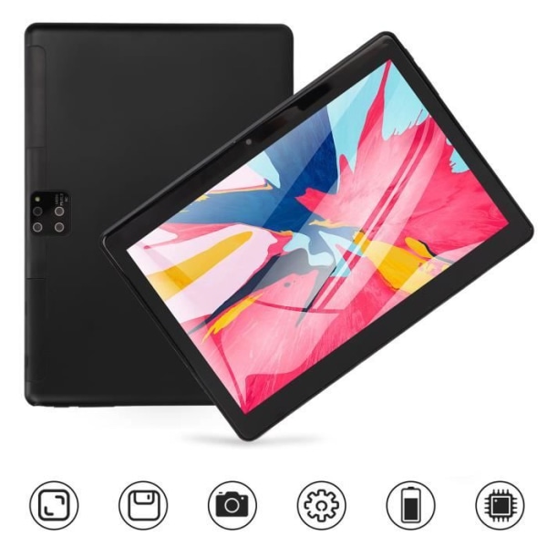 HURRISE Tablet PC 10,1 tums surfplatta 2,4G 5G WiFi 6GB 128GB Fram 8MP Bakre 16MP Touchscreen Computing UK Plug