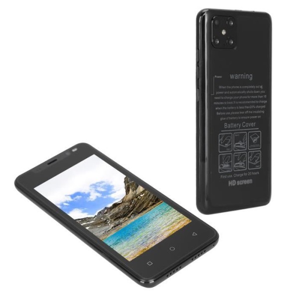 HURRISE Smart Phone IP12 Pro 4,66 tums skärm Smartphone 512MB+4GB för Android 4.4.2 Dual GPS Card Pack Black