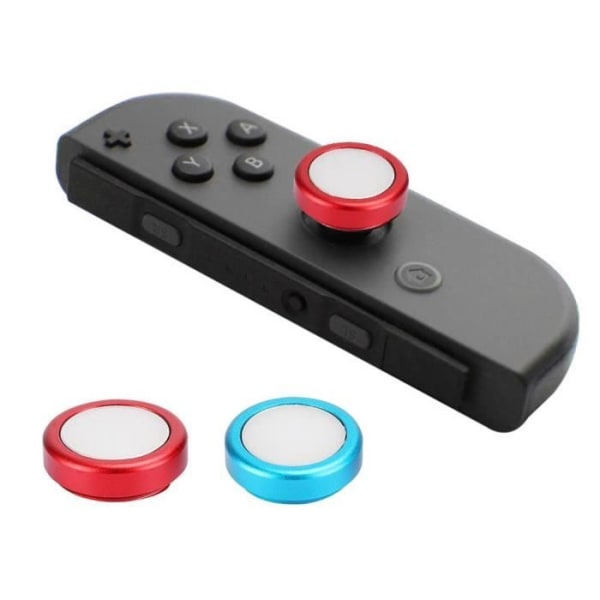 CEN 2PCS Silikongelknappsskydd Skyddsöverdrag för Switch Game Controller Joystick (blå+röd)