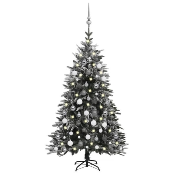 BEL-7423054516083-Konstgjord julgran LED och snöflingor 120 cm PVC PE