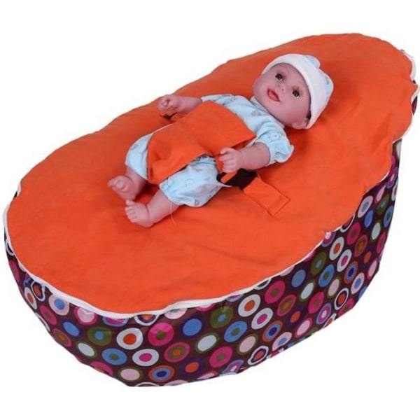 Tbest Baby Bean Bag Bean Bag Base Snuggle Bags Baby Sovsäng Säten utan fyllningscirkel och apelsin