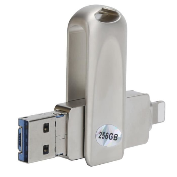 Tbest 3 i 1 USB-nyckel - 256 GB - OTG för Android/iOS/Windows