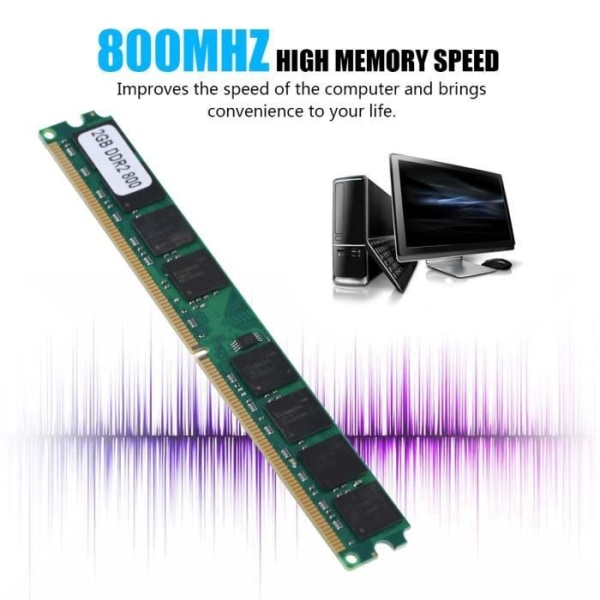 DDR2 RAM-minne, PC2-6400 2G 800MHz RAM-minne med 240Pin modulkort Kompatibel med Intel/AMD.