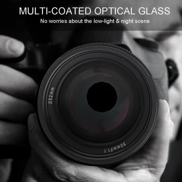 Kamlan-objektiv 50 mm f1.1 stor bländare manuellt fokusobjektiv APS-C för spegellösa kameror (för Fuji X)