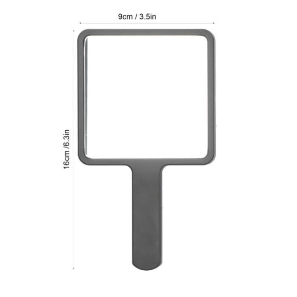 CEN 2st handhållen sminkspegel Bärbar fyrkantig sminkspegel Skönhetskosmetiskt verktyg (svart)