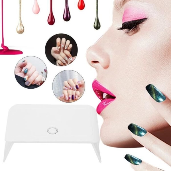 CEN Vikbar USB LED UV Nagellampa Nagelgellacktork Nail Art Machine 24W Bärbar (Vit)