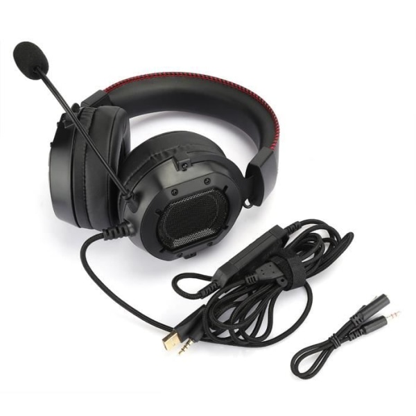 HURRISE K3 RGB Headset ABS Gaming Headset RGB hörlurar Röd Svart för PS4/Xbox one x/Xbox one/PC/Bärbar dator/PSP/IOS/Android (Svart Röd