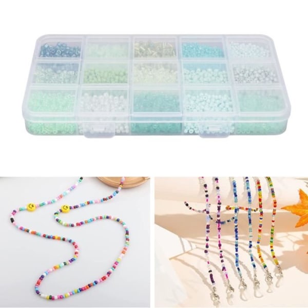 HURRISE Glaspärlor 15 fack Smycken Förvaringslåda DIY-pärlor