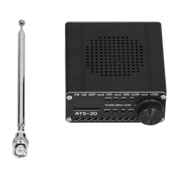 HURRISE Fullbandsmottagare Fullbandsmottagare FM AM LW SW Radioskanner Bärbar inspelare med antenn ATS-20