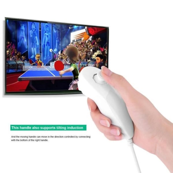 AIZHIYUAN Böjd Gamepad med fjärrkontroll för Nintendo Wii Gamepad - Vit