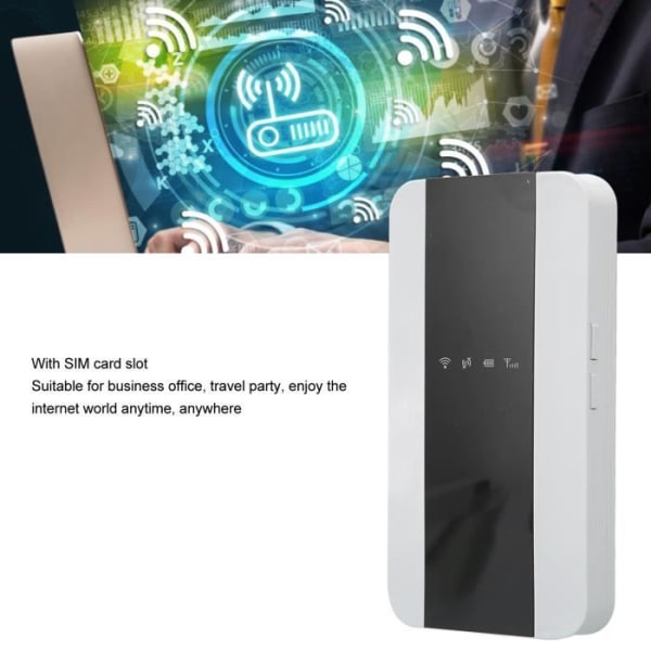 HURRISE Bärbar WIFI 150 Mbps Mobil WiFi Hotspot med SIM-kortplats 4G LTE 150 Mbps WiFi Bärbar WIFI Hotspot för
