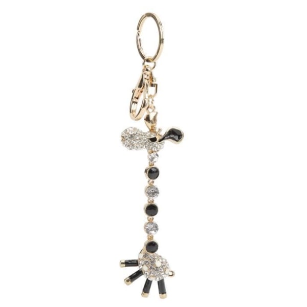 HURRISE svarta nyckelringar Giraffe Style Nyckelring Metallisk Luster Zinklegering Glänsande Rhinestone Svart Vit Nyckelring