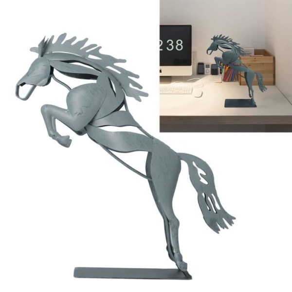 BEL-7423055231626-Metal häststaty dekoration Creative Iron Statue, Unik Metal Horse Statue 3D-belysningsarmatur stat