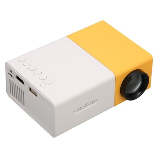 HURRISE Bärbar Projektor Mini Smart Projector HD 1080P HiFi Bärbar Filmprojektor för Interface Memory Card
