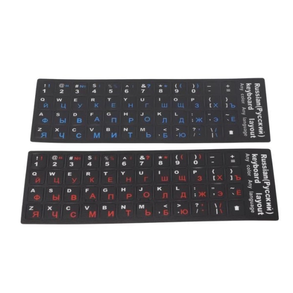 2st ryskt tangentbordsklistermärke Unik beläggning Vattentät Dammtät (1 blå 1 röd) -BEL