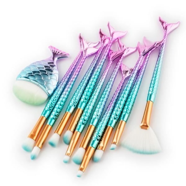 11 st sminkborstar set kosmetisk puderbas puder ögonskugga blending brush kit - LIS