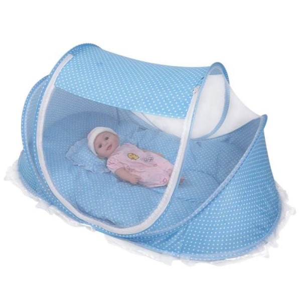 HURRISE Spädbarnstält Anti-insekt Spjälsäng Tält Vikbart bärbart myggnät med madrasskudde för spädbarn