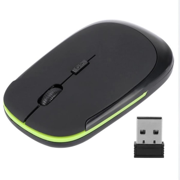 HURRISE trådlös mus Ultratunn trådlös USB-mus 2.4G 1200DPI Ergonomiska optiska positioneringsmöss för dator