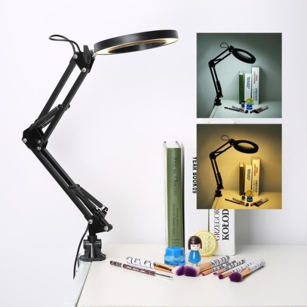 5X LED Clip-on Tattoo Magnifier Lamp - HURRISE - Ögonskyddschip - Kallt och varmt ljus